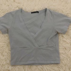 Blue Crossed V- Cut Brandy Melville Too